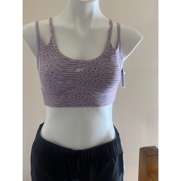 Reebok Women's Purple Leopard Print Sports Bra‎ Small - Picture 3 of 8